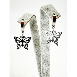 Gümüş Kelebek Desenli Küpe